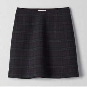 Babaton Dark Plaid Mini Skirt - Black and Navy
